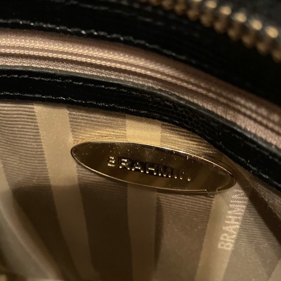 Brahmin mini Asher black and straw purse - Picture 6 of 8